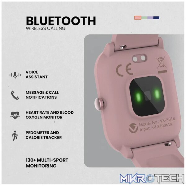 Volkano Vivo Series Kids Smart Watch - Pastel Pink - Image 6