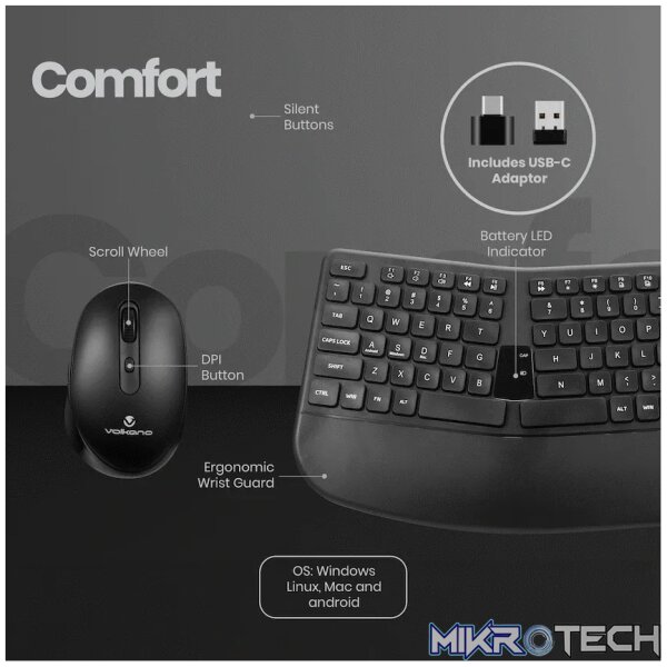 Volkano Vulcan Series Bluetooth Wireless Keyboard and Mouse - Image 10