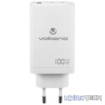 Volkano WattPro Series Triple Port 100W GanN Wall Charger - White - Image 2