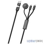 Volkano Weave Series 100W Braided 5-in-1 Charge and Data Cable 1m - Black - Image 2