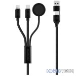 Volkano Weave Series 100W Braided 5-in-1 Charge and Data Cable 1m - Black