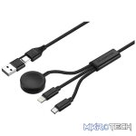 Volkano Weave Series 100W Braided 5-in-1 Charge and Data Cable 1m - Black - Image 3