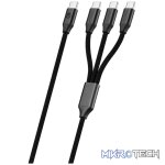 Volkano Weave Series 100w 3-in-1 Charge Cable (3 x Type C) - Black - Image 2
