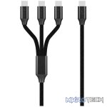 Volkano Weave Series 100w 3-in-1 Charge Cable (3 x Type C) - Black