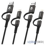 Volkano Weave Series 4-in-1 Cable Two Pack - 1.2m/4ft & 1.8m/6ft - Image 2