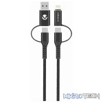 Volkano Weave Series 4-in-1 Cable Two Pack - 1.2m/4ft & 1.8m/6ft