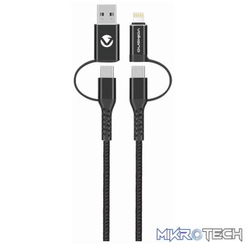 Volkano Weave Series 4-in-1 Cable Two Pack - 1.2m/4ft & 1.8m/6ft