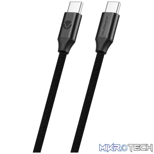 Volkano Weave Series Type-C to Type-C Cable 3m 60w - Black - Image 2