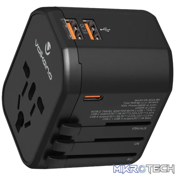 Volkano Worldwide Series Travel Adapter PD 25w + QC - Image 2