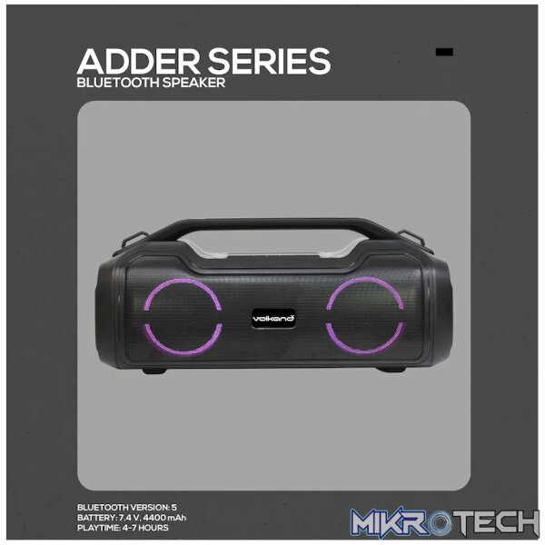 VolkanoX Adder Series Bluetooth Speaker - Black - Image 4