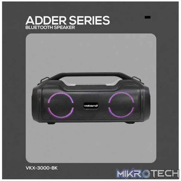 VolkanoX Adder Series Bluetooth Speaker - Black - Image 7