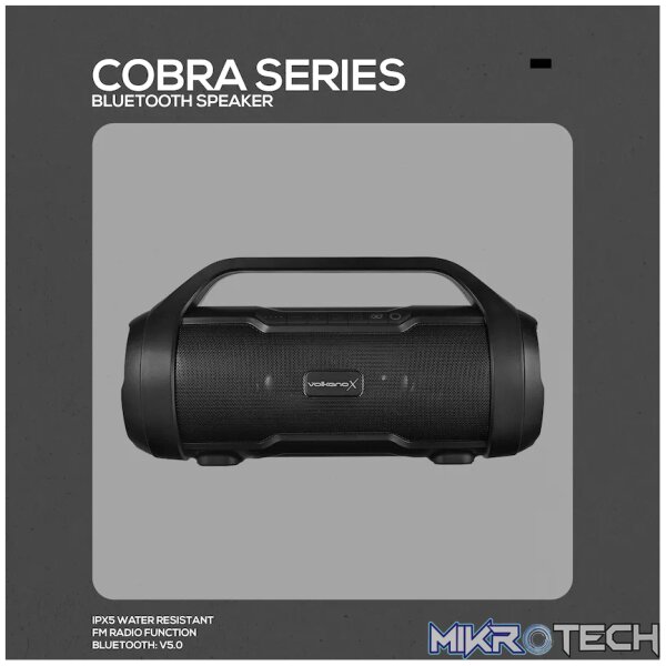 VolkanoX Cobra Series Bluetooth Speaker - Black - Image 3