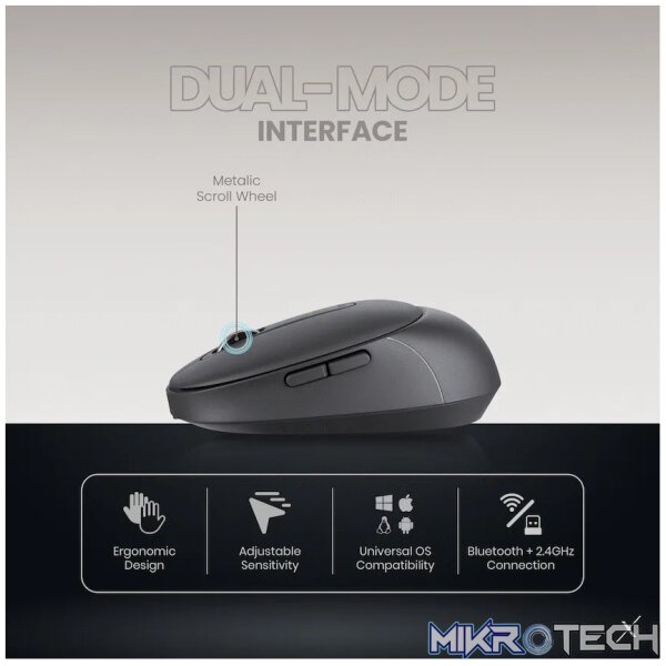 VolkanoX Crater Bluetooth Wireless Mouse - Graphite - Image 10