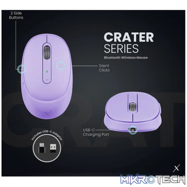 VolkanoX Crater Bluetooth Wireless Mouse - Purple - Image 11