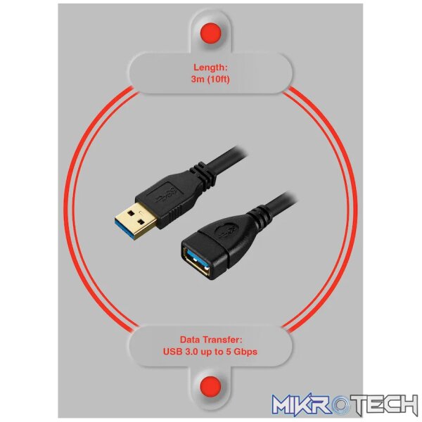 VolkanoX Data Series USB 3.0 Extension 3m - Image 3