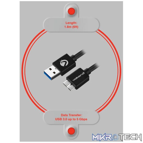 VolkanoX Data Series USB3.0 Micro USB Cable 1.8m - Image 3