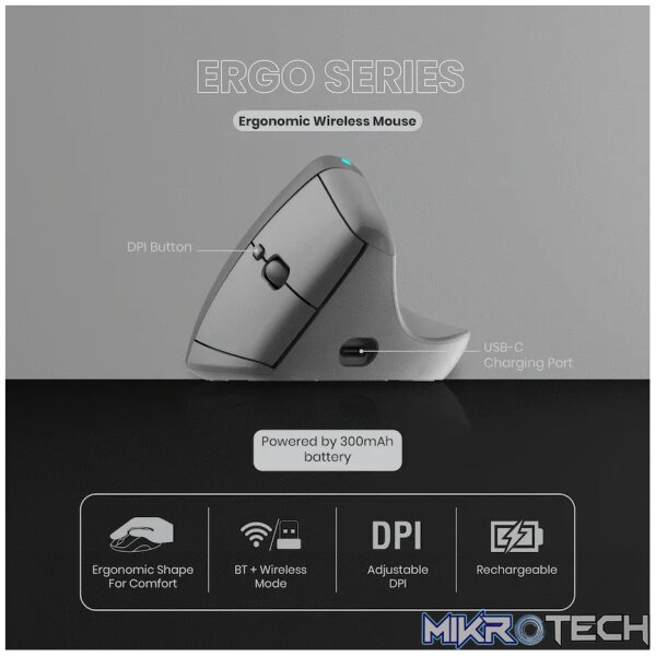 VolkanoX Ergo Bluetooth Wireless Mouse - Image 5