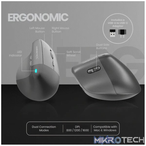 VolkanoX Ergo Bluetooth Wireless Mouse - Image 6