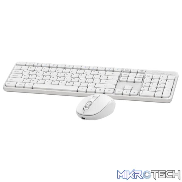 VolkanoX Garnet Bluetooth Wireless Keyboard and Mouse Combo - White - Image 2