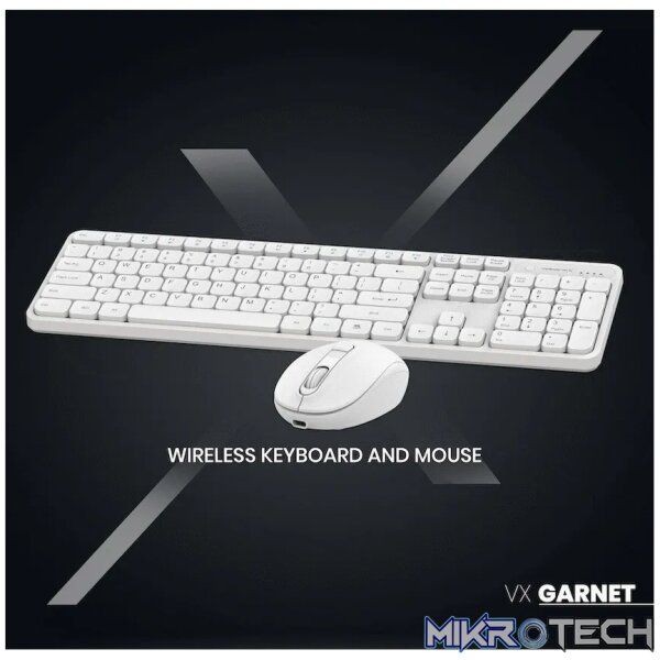 VolkanoX Garnet Bluetooth Wireless Keyboard and Mouse Combo - White - Image 12