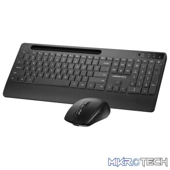 VolkanoX Gem Bluetooth Wireless Keyboard and Mouse - Black
