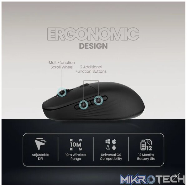 VolkanoX Inferna Bluetooth Wireless Mouse - Graphite - Image 10