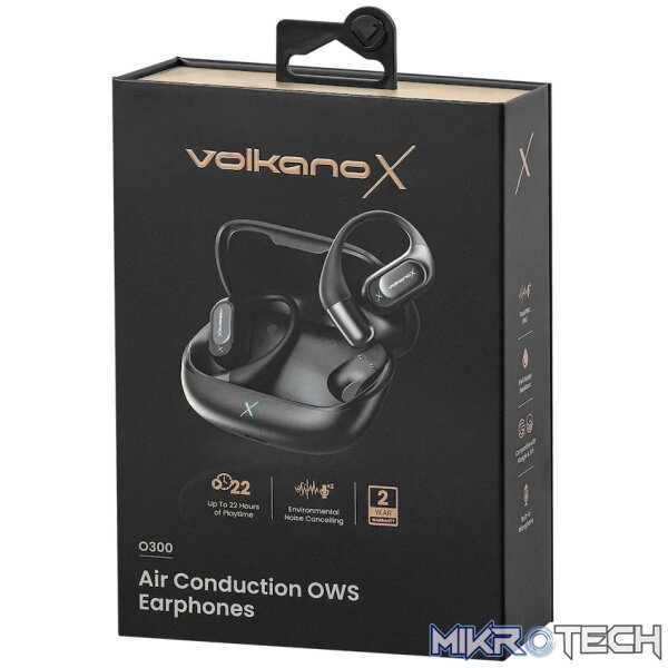VolkanoX O300 Air Conduction OWS Earphones - Black - Image 3