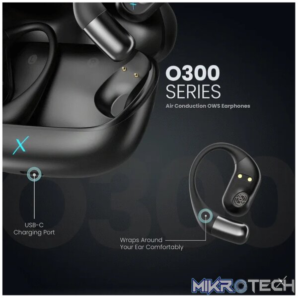 VolkanoX O300 Air Conduction OWS Earphones - Black - Image 8
