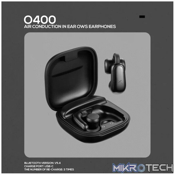VolkanoX O400 Air Conduction In-Ear OWS Earphones - Black - Image 3