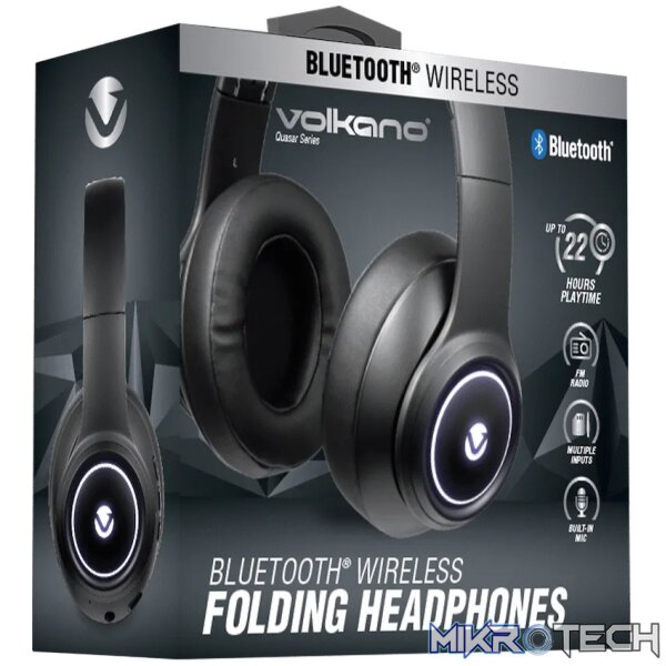 VolkanoX Quasar Series Bluetooth Headphones - Black - Image 2