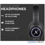 VolkanoX Quasar Series Bluetooth Headphones - Black - Image 5