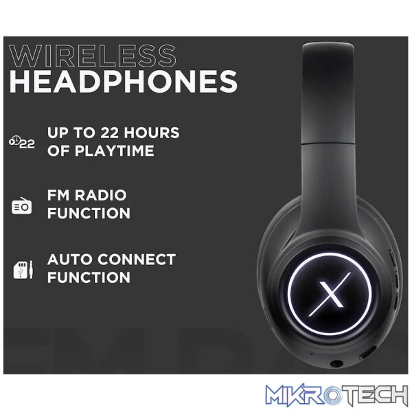 VolkanoX Quasar Series Bluetooth Headphones - Black - Image 5