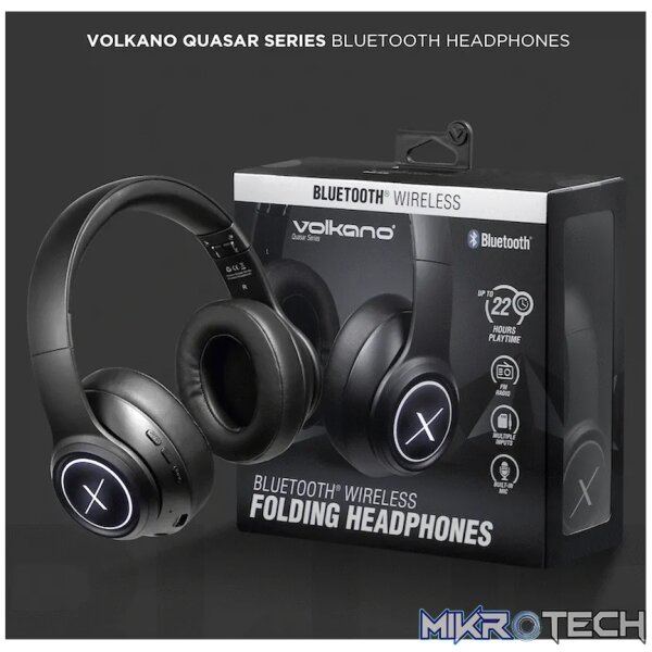 VolkanoX Quasar Series Bluetooth Headphones - Black - Image 7