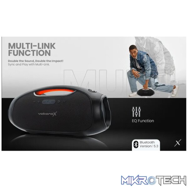 VolkanoX VXS400 Portable Bluetooth Speaker - Black - Image 11