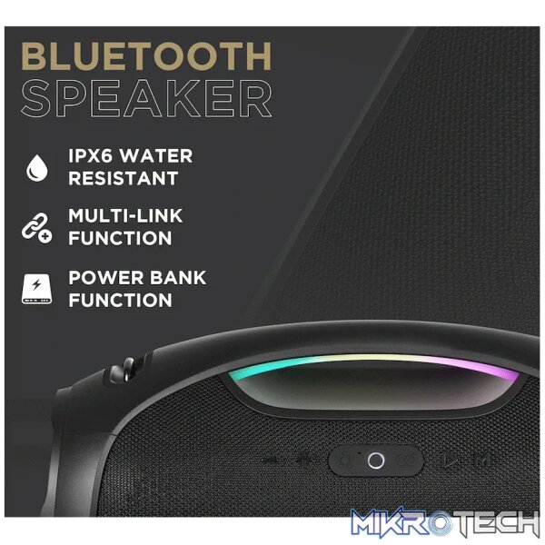 VolkanoX VXS400 Portable Bluetooth Speaker - Black - Image 4