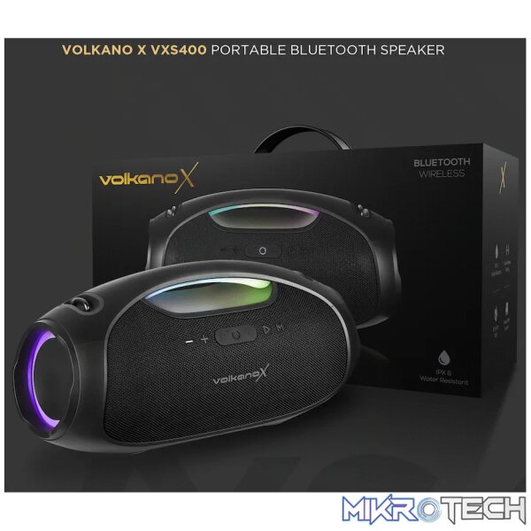 VolkanoX VXS400 Portable Bluetooth Speaker - Black - Image 7