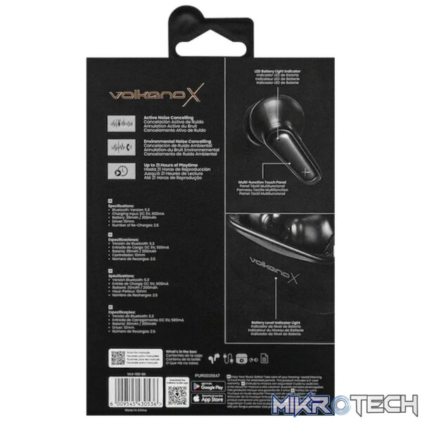 VolkanoX VXT100S TWS Earphones - Black - Image 8