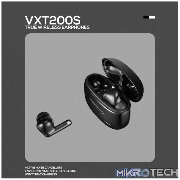VolkanoX VXT200S Hybrid ANC TWS Earphones - Black - Image 5