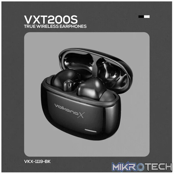 VolkanoX VXT200S Hybrid ANC TWS Earphones - Black - Image 9