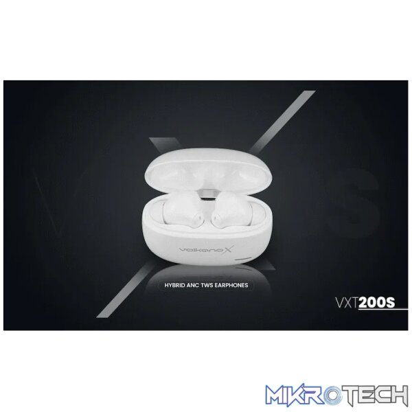 VolkanoX VXT200S Hybrid ANC TWS Earphones - White - Image 11