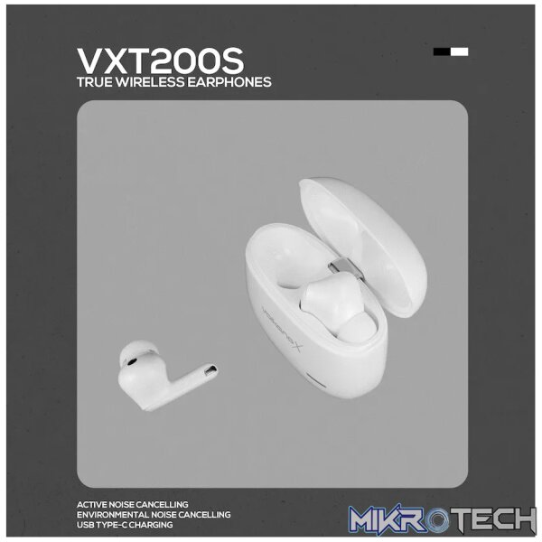 VolkanoX VXT200S Hybrid ANC TWS Earphones - White - Image 7