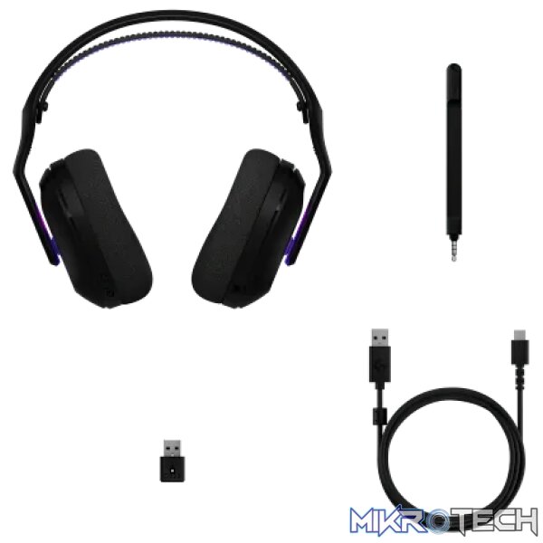 Wireless Gaming Headset with LIGHTSYNC RGB |  2.4GHZ Detachable Mic - White|USB-A LIGHTSPEED Wireless Receiver |  Wired USB-A US - Image 6