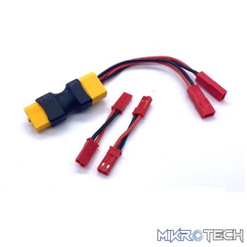 XT60 Dual JST Connector with 2 Male-Male Adaptors