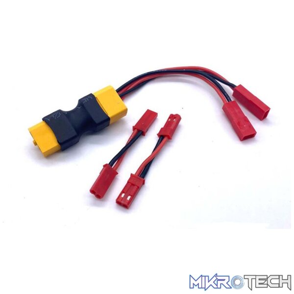 XT60 Dual JST Connector with 2 Male-Male Adaptors XT60 Dual JST Connector with 2 Male-Male Adaptors