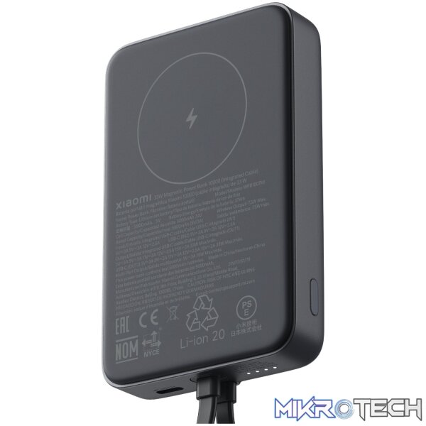 Xiaomi 33W Power Bank 10000 (Integrated Cable)-Grey - Image 2
