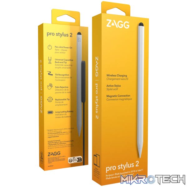 ZAGG Pro Stylus 2. Device compatibility: Tablet, Brand compatibility: Apple, Product colour: White - Image 4