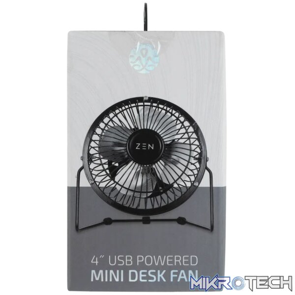 ZEN Cool Series 4 inch Mini Desk Fan - Black - Image 5