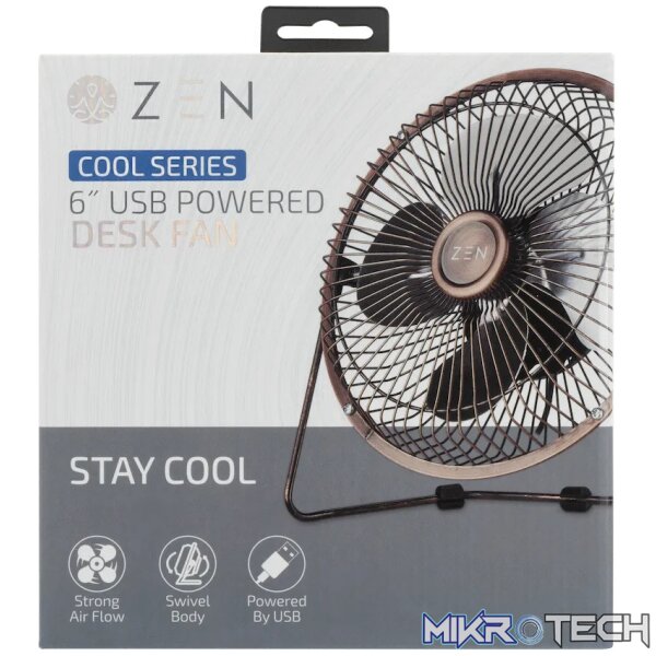 Zen Cool Series 6in Desk Fan - Copper - Image 4