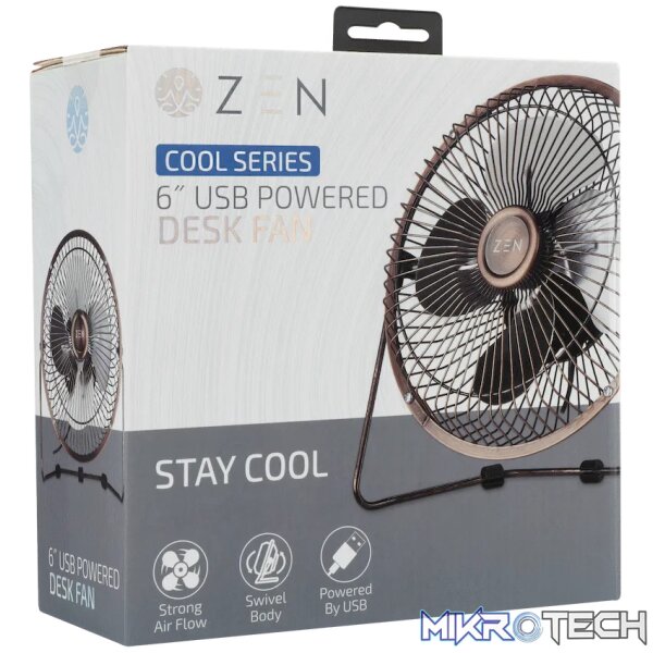 Zen Cool Series 6in Desk Fan - Copper - Image 5