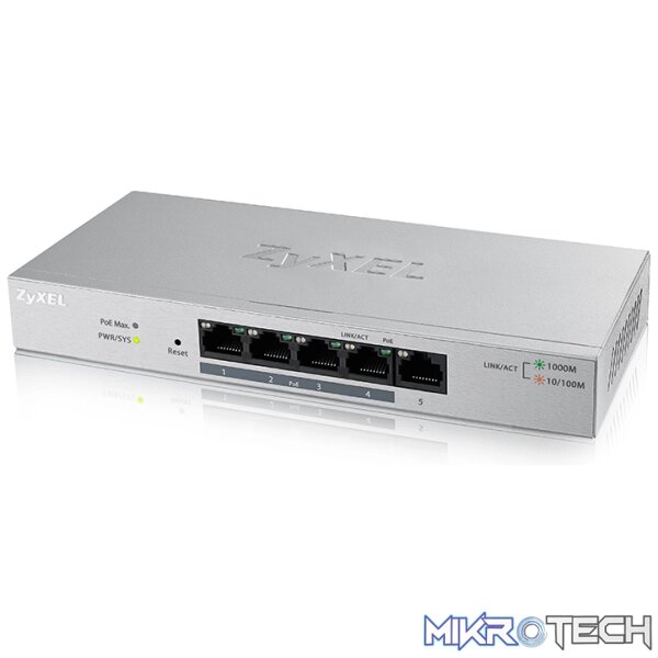Zyxel 5-Port GbE Web Managed PoE Switch Zyxel 5-Port GbE Web Managed PoE Switch
